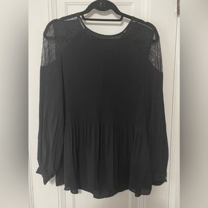 Adrianna Papell lace yoke tie back blouse